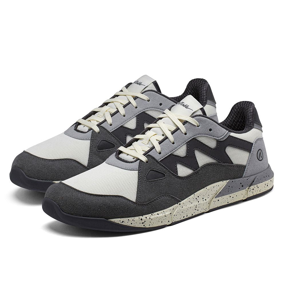 Joe Nimble Sneaker Addict – barfotasko för herr i grå, svart och offwhite med bred tåbox, flexibel yttersula och sportig design. Optimal för naturlig rörelse och vardagskomfort.