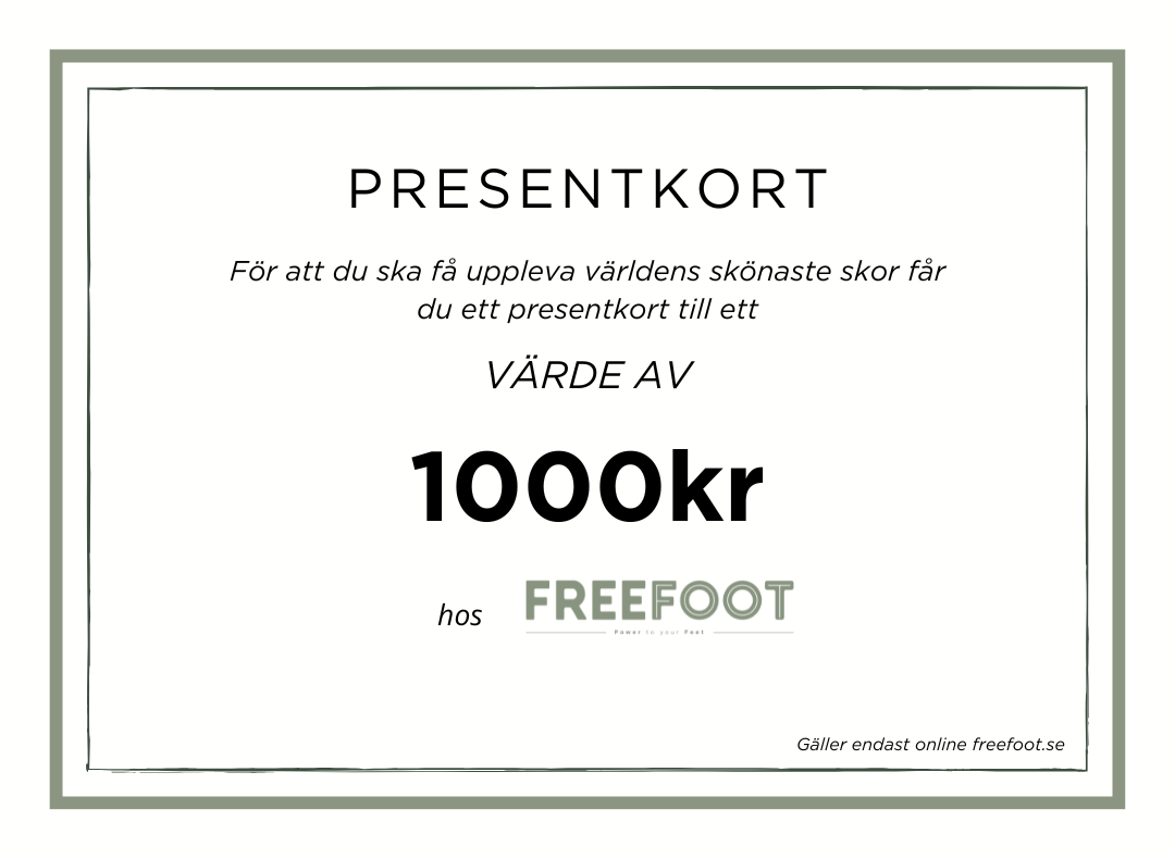 Freefoot Ruotsin lahjakortti